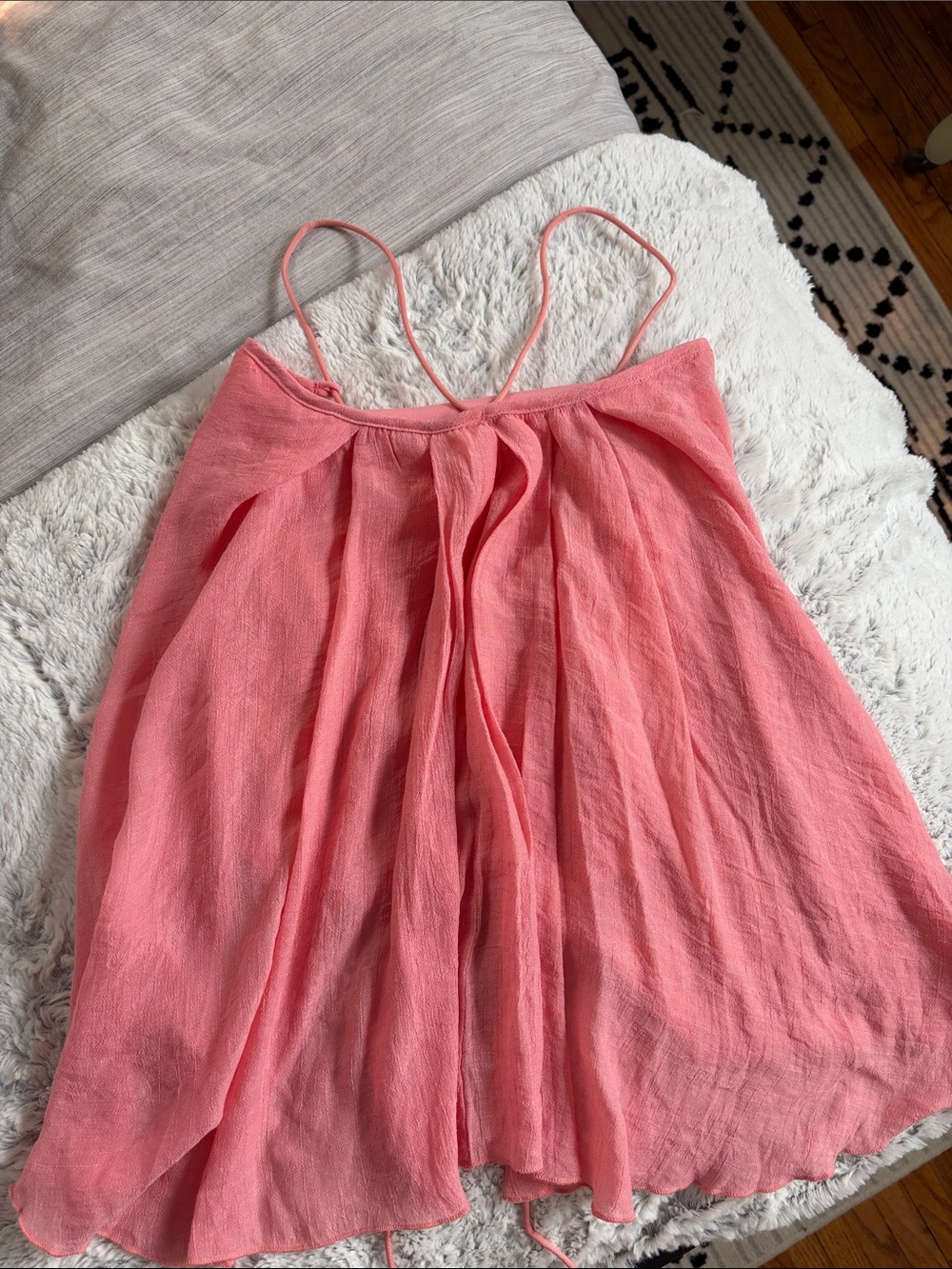 Pink Flowing Spaghetti Strap Tank Top